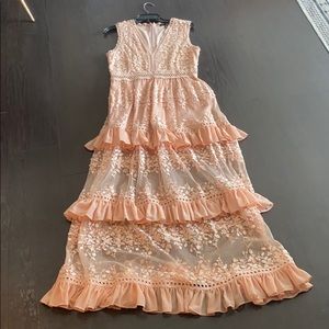 Peach Floor Length Dress
